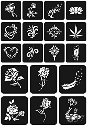 The Fantasy ステンシルシート シール ヘナタトゥー グリッタータトゥー用 複数デザインa4l37 ノーパッケージ Kalamfisyassa