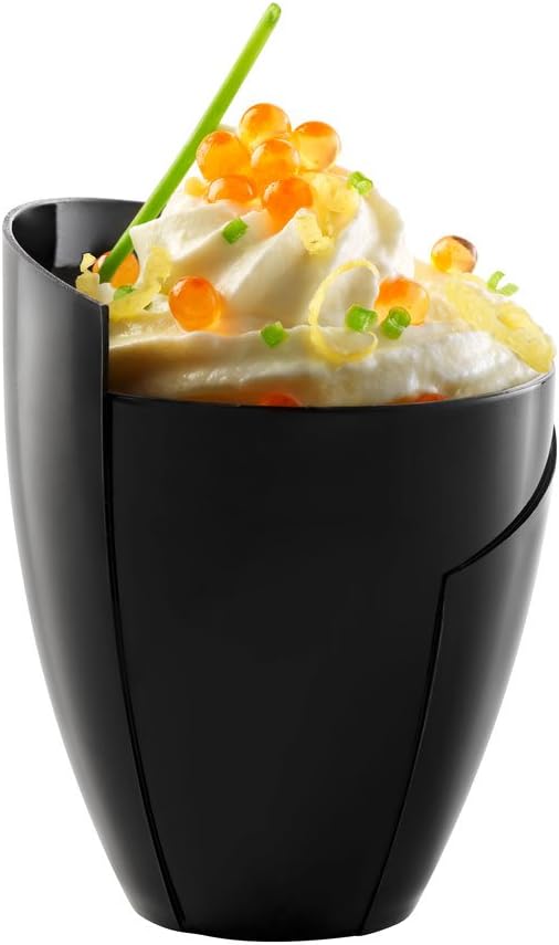 SWEET FLAVOR - Kalei Elegant Design Mini Cup 5oz Black Tasting Sample Shot Glasses, Dessert Cups 40 pieces per box -