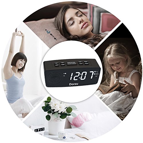Dorzu Alarm Clock Radio,FM Digital Clock Radio with USB Fast Charger for Bedroom - Thumbnail 7