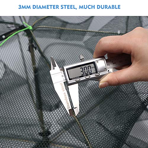 FunVZU Folded Fish Trap - 2020 New Improved Portable Minnow Trap Bait Traps Cast Dip Cage Automatic for Fish Shrimp Minnow Crawfish Crab Baits Fishing Net Freshwater