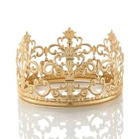 POKERGODZ Vintage Mini Princess Crown Cake Topper Small Wedding Birthday Party Decoration (Scrub Rose Gold)