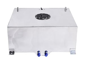 PARTS-DIYER 20 Gallon Fuel Cell Aluminum Fuel Tank 80L Universal Racing Street Drift Strip Fuel Gas Tank with Level Sensor - Silver