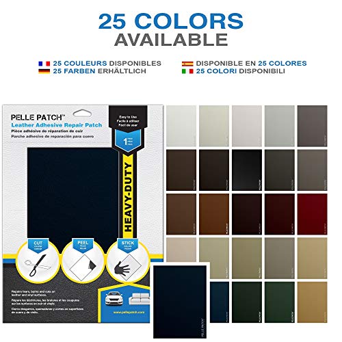 Pelle Patch - Leather & Vinyl Adhesive Repair Patch - 25 Colors Available - Heavy-Duty 11x16 - Dark Blue