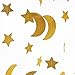 Glitter Gold Twinkle Stars Crescent Paper Garlands Hanging Decorations Honey Moon Wedding Engagement Favors Baby Shower Birthday Christmas Party Table Centerpieces Decorations, 29ft