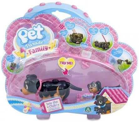 Pet Parade Family Mum and Baby Family Pack Assortment #Black/Brown Puppy (Dispatched From UK)