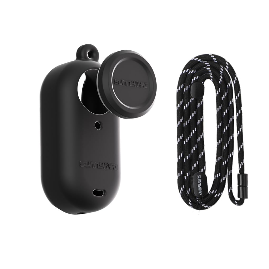 LOKYOYO 3in1 Silicone Protective Cover Combo Set for Insta.360 GO 3S Accessories, Thumb Camera Anti-Scratch Soft Silicone Case with Lens Cap Cover and Neck Strap Lanyard for Insta.360 GO 3S (Black)