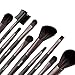 Allewie Makeup Brushes Set 10pcs Nylon Bristles Wooden Handle 1 Free Black Bag Professional Cosmetic Brushes for Eyeshadow , Foundation , Lip , Concealer , Powder and Other Makeup