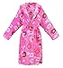 Burklett Women's Hooded Printed Flannel Fleece Bathrobe Robe w/Side Pockets,Donuts,Short