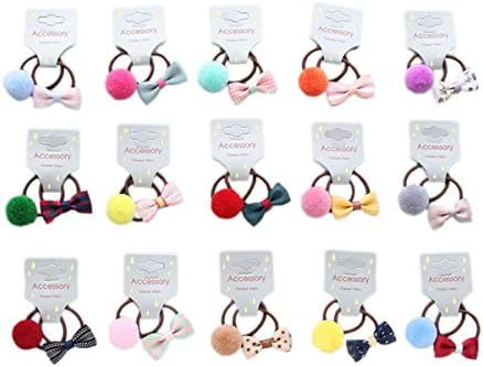 30個入 リボン ヘアゴム ボンボン ヘアアクセサリー 女の子 ボール キッズ 子供 幼児 幼稚園 小学生 大人