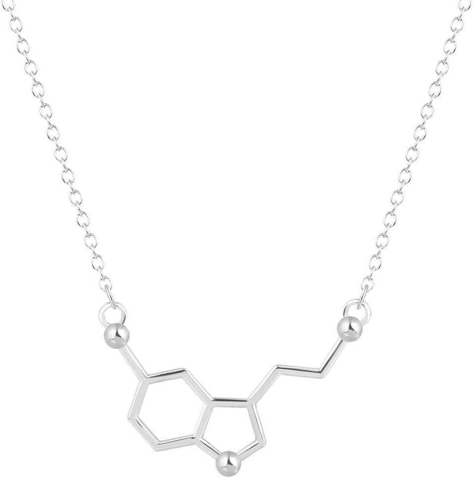 Geometric Hollow Hexagon Necklace,Dopamine Molecular Structure Necklace,Cute Honeycomb Necklace Women