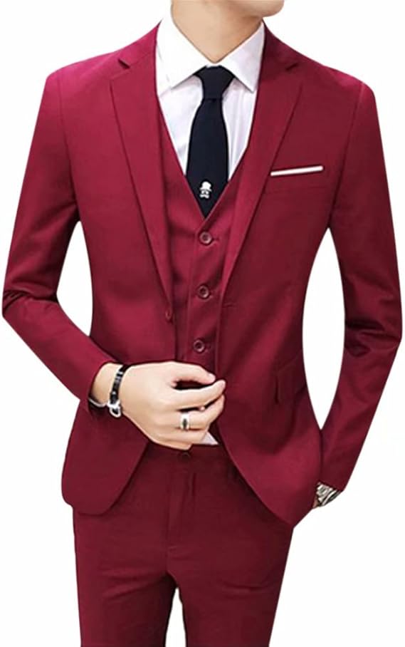 Amazon Co Jp Japhot メンズ スーツ スリーピース ジャケット スラックス ベスト 2つボタン カジュアル スタイリッシュスーツ スリム ビジネス 結婚式 フォーマル オールシーズン 服 ファッション小物