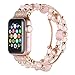 Simpeak Beaded Band Compatible with Apple Watch Series 10 (46mm) Series 9 8 7 (45mm) 6 SE 5 4 (44mm) 3 2 1 (42mm), Women Handmade Beaded Elastic Bracelet Compatible with iWatch 46mm 45mm 44mm 42mm