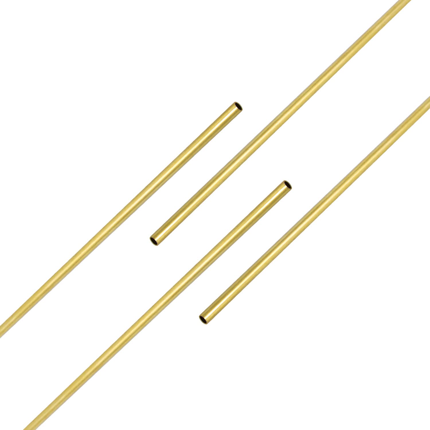 Ohamtes 4PCS Brass Tube ID1mm(0.039") x OD3mm(0.118") x L300mm(11.81"), wall Thickness 1mm(0.039"), Used for Refrigerator Capillary Tube, Oil Circuit Hydraulic System, Craft Decoration