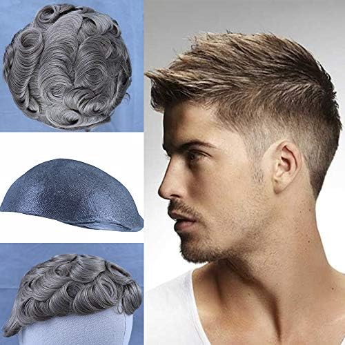 Rainbow Snow #22 Blonde Human Hair Toupee for Men Brazilian Remy Hair Natural Skin PU Toupee Hairpiece