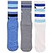 adidas Women's Cushioned 3-Pack Crew Socks, Blue Icey Blue Marl/Grey Clear Onix Marl/White/Icey Blue/Blue/Collegiate Navy, Medium