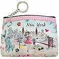 Girls & Women Fashion Cute Chic Classic Elegant New York Souvenir Zipper Change Key Pouch Coin Purse (JP-330148D)