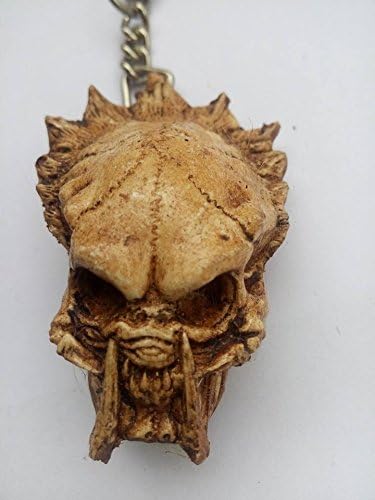Berserker Resin Predator Skull Keychain Biker Skeleton Keychain Keyring Miniature (Brown Predator #2)