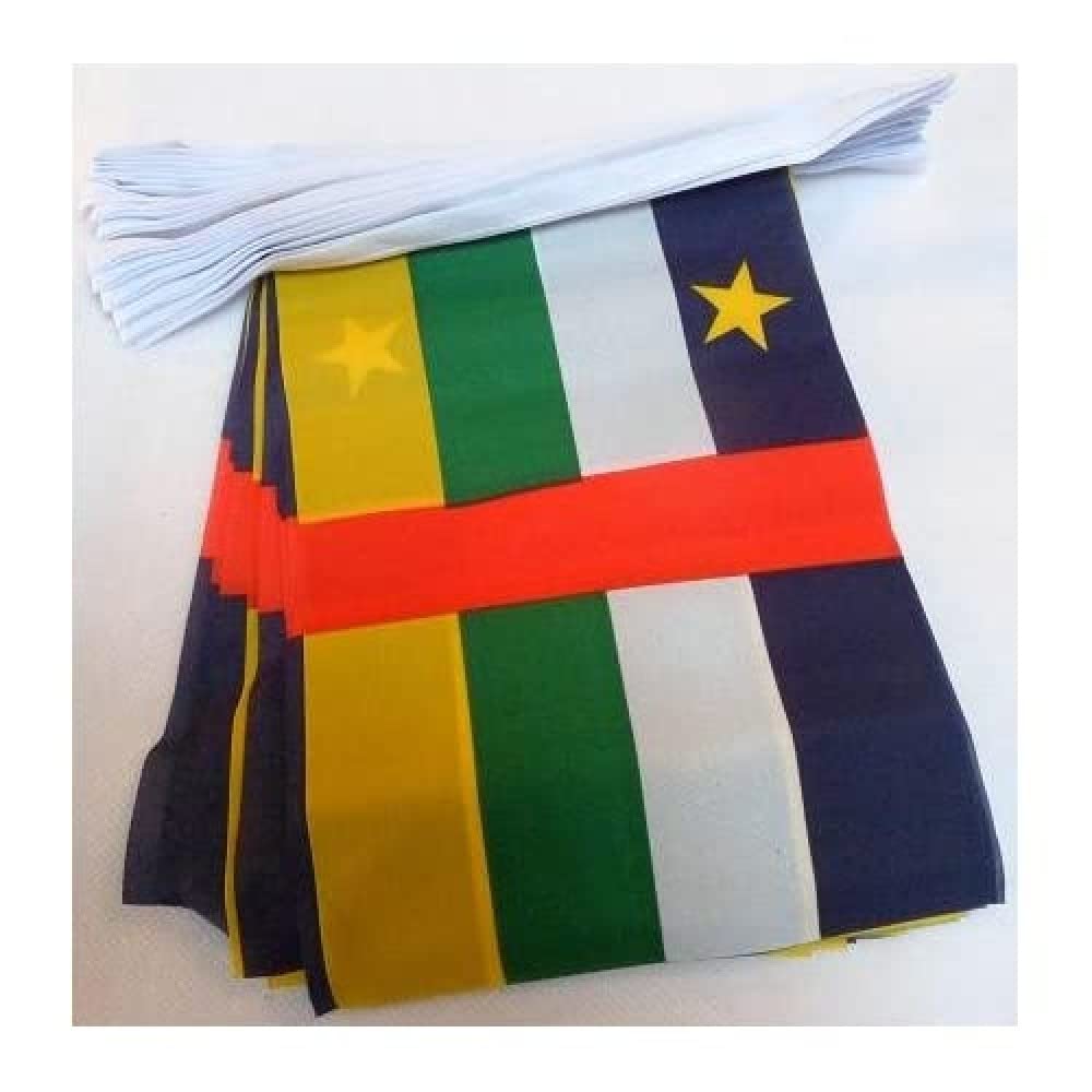 AZ FLAG - Central African Republic Bunting Flag - 40 Ft Garland with 20 Central Africa Flags 18'' x 12'' - 100% Polyester String Pennant - 12 meters