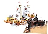 Ausini Knights Royal Pirate Ship Attacking Castle Educational Building Bricks Set Compatible To Other Major Brands, 850-Pieces