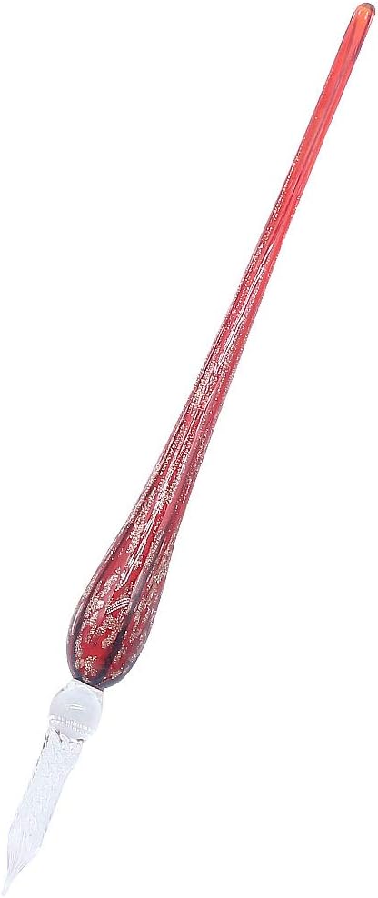SIPLIV Handmade Glass Dip Pen - Vintage Crystal Signature Pen - Red - Image 4