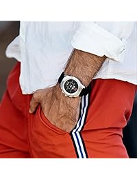 MyKronoz zetime Original Smartwatch híbrido 44 mm. Con Manos mecánico a través de una visualización táctil en color plateado cepillado silicona de color negro plano (reacondicionado certificado)