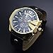 CURREN Original Men's Sports Waterproof Calendar Leather Strap Wrist Watch 8176 Gold Black