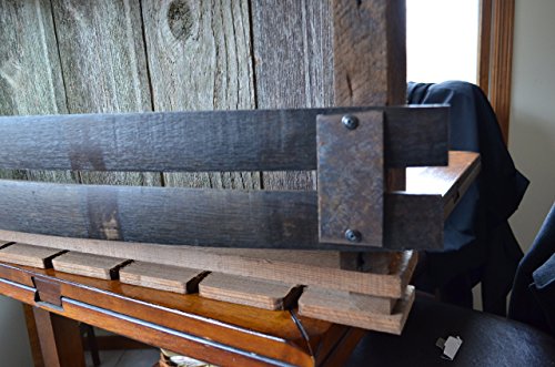 Barn Wood Wine Rack - with Whiskey barrel staves - Thumbnail 2