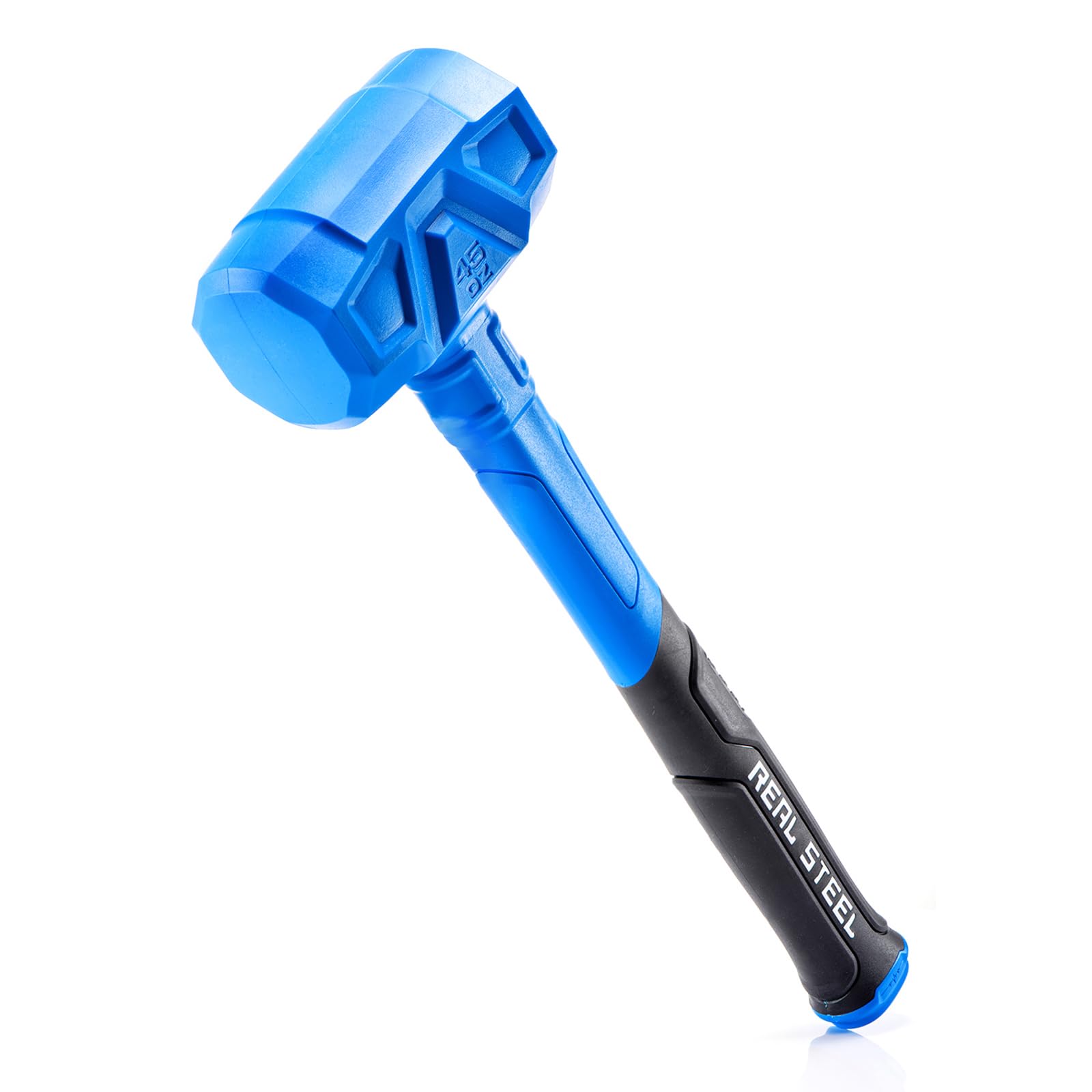 REAL STEEL Dead Blow Hammer 45 Oz Rubber Mallet Non-Marring and Sparking Resistant with Steel Shot-filled Head Ideal for DIY,Automotive,Furniture (0318)