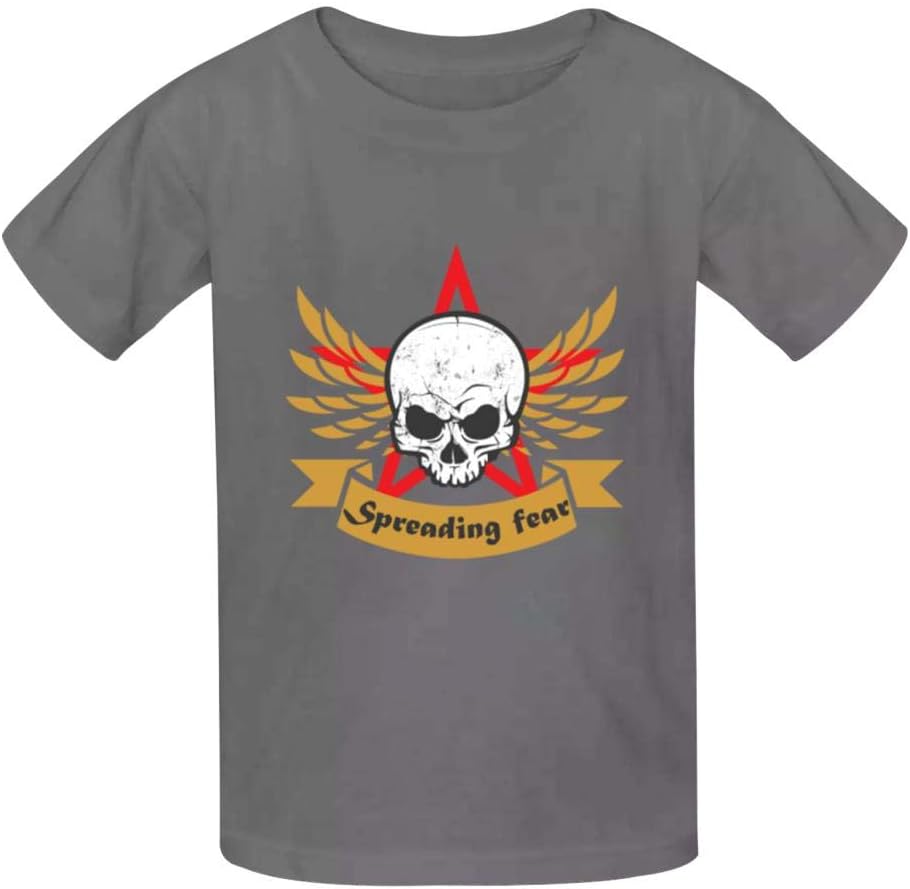Horrible Skull Boys Summer Slim Fit Pure Color Short Sleeve Casual T-Shirts