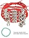 RufnTop Lucky Red String and Red Evil Eye Hamsa Hand,4 Leaf Clober, Saint Benedict, Elephant Bracelet(Lucky Evil Eye01 Pack of 4 PCS)