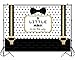Funnytree 7X5ft Black and Gold Little Man Baby Shower Backdrop Boy Bow Tie Gentleman Party Background Mustache Polka Dots Photography Photo Booth Cake Table Banner