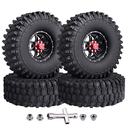 4pcs CrazyHobby RC Tires and Beadlock Wheels for Traxxas TRX4