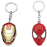 Amazon Com Spider Man Into The Spider Verse Miles Morales Spiderman Cosplay Zinc Alloy Keychain Knited Pu Car Keyring Keychains B Clothing