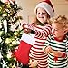 SHareconn Christmas Stockings,5 Pack 16 Inch Big Christmas Kids Gift Stocking Bags and Christmas Hanging Socks for Gift Holding,Party Decoration DIY Craft (Red & White)