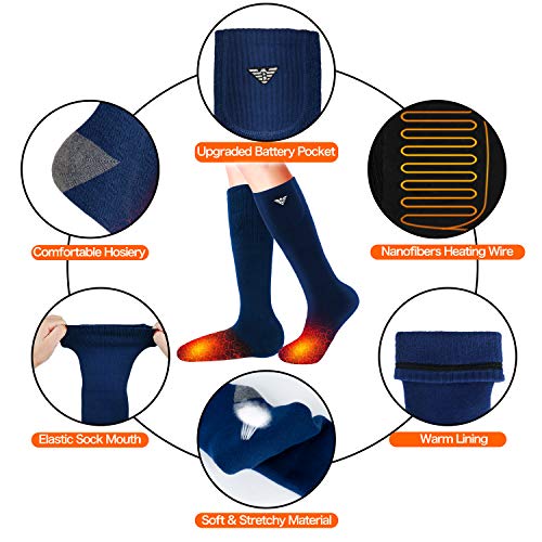 Heated Socks Rechargeable for Men/Women - 2021 Upgraded Electric Socks for Winter Outdoors