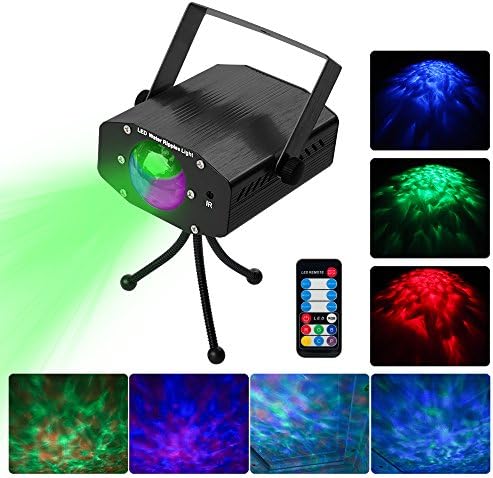 audbum Party Laser Lights, Sound Activated LED Disco Ocean Light Projector, Strobe Water Wave Lighting for Wedding, Home Karaoke, Club, Bar, Disco DJ, Living Room and Bedroom