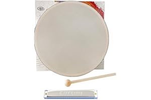 MIFS Hand Drum Wood Frame Drum with Beater (10 inch)