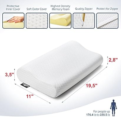 Amazon Com Small Cervical Memory Foam Pillow Thin Contour