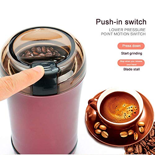 Elektrische Kaffeemühle, mit Klingen aus Edelstahl und Reinigungsbürste, Mahlwerk für Leinsamen, Nüsse, Pfeffer, Gewürze… – Bild 6