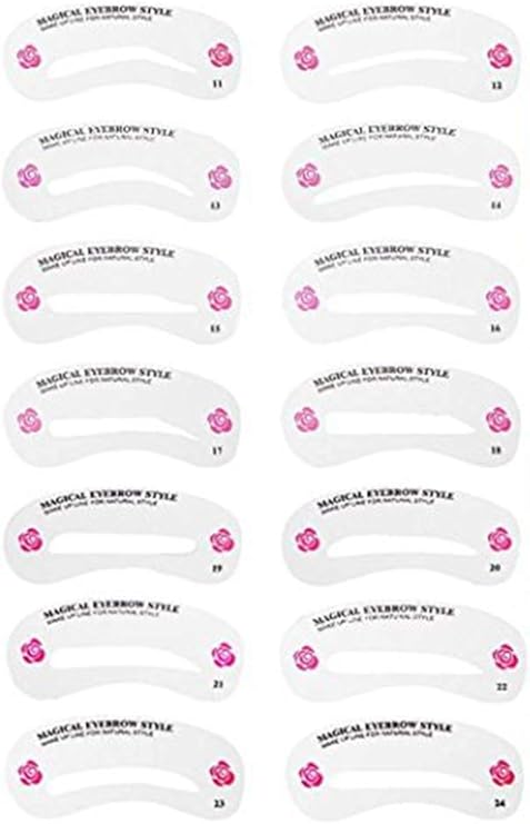 Amazon Mnoel 24種類 眉毛テンプレート24枚セット 太眉対応 24パターン 眉毛を気分で使い分け 眉用ステンシル Mnoel シェーバー バリカン