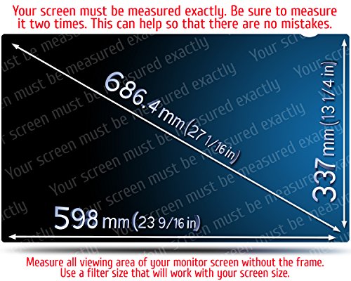 27 Inch Computer Privacy Screen Filter for Widescreen Computer Monitor - Anti-Glare - Anti-Scratch Protector Film for Data Confidentiality - 16:9 Aspect Ratio