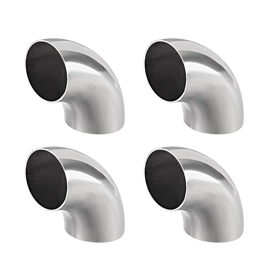 sourcing map Stainless Steel 304 Pipe Fitting Long Radius 90 Degree Elbow Butt-Weld 1-1/2-inch OD, 0.85mm Thick Pipe Size 4pcs