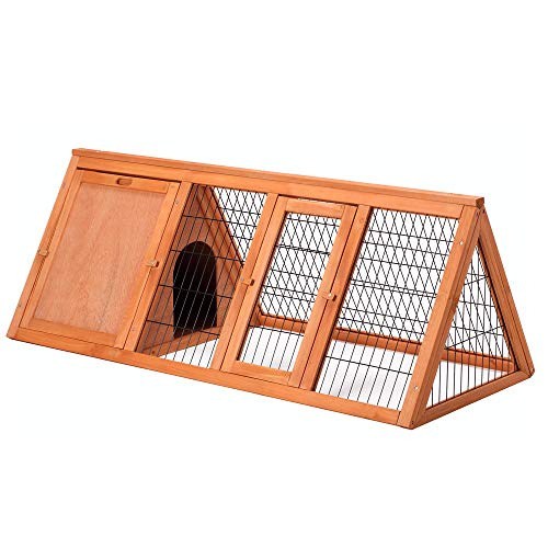 Petpark Big 47" Triangle Rabbit Hutch, Portable AFrame Chicken Cage