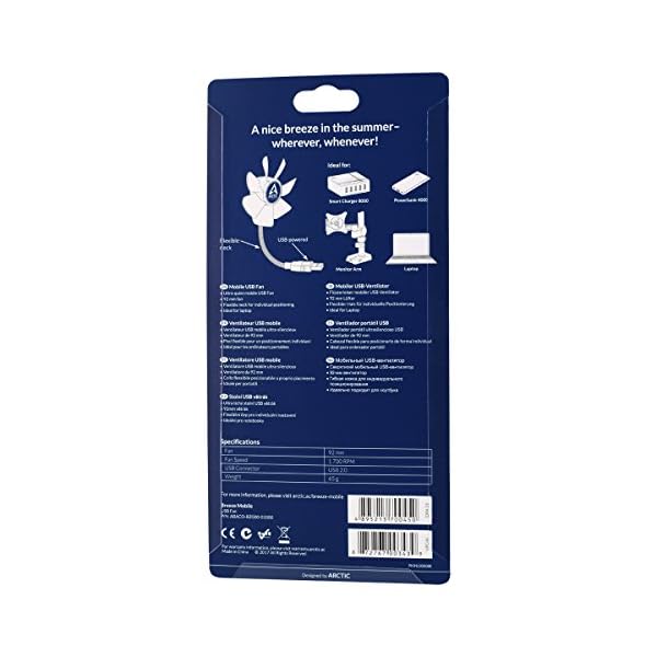 ARCTIC-Breeze-Mobile-Mini-USB-Desktop-Fan-with-Flexible-Neck-Portable-Desk-Fan-for-Home-Office-Silent-USB-Fan-Fan-Speed-1700-RPM-White ARCTIC Breeze Mobile - Mini USB Desktop Fan with Flexible Neck, Portable Desk Fan for Home, Office, Silent USB Fan, Fan…