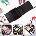 HOMFA Makeup Train Case 3 Layer Makeup Organizer Bag with Shoulder Strap Adjustable Dividers for Cosmetics Makeup Brushes Toiletry Jewelry (Black)