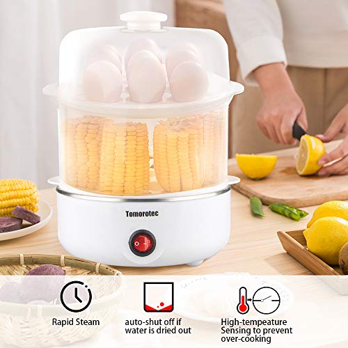 2tier Egg Cooker Large 14 Eggs Capacity, Tomorotec Electric Rapid Egg