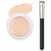 Kaely Pot Concealer Full Coverage Set, Under Eye Brightener Color Correcting Concealer for Dark Circles, Waterproof Foundation Face Makeup Brush Kit, Eye Ring Corrector de ojeras, 04 Light