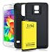 TQTHL Galaxy S5 Extended Battery | 6600mAh Extended Battery with Exclusive Hard Black Cover & Protective Case for Samsung Galaxy S5 (Up to 2X Extra Battery Power)-Black [ 24 Month Warranty ]