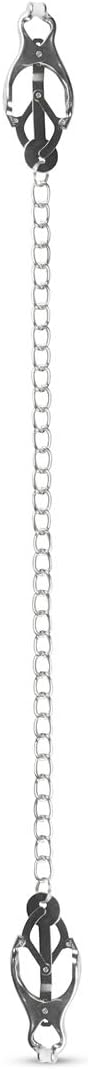 EasyToys Fetish Collection Japanese Clover Clamps with Chain, Silver - Image 4