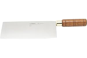 Winco Blade Chinese Cleaver with Wooden Handle, 3-1/2-Inch, Stainless Steel